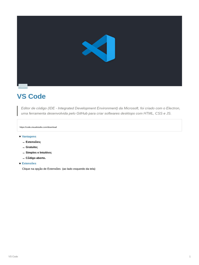 Vantagens e Extensões do VS Code | PDF