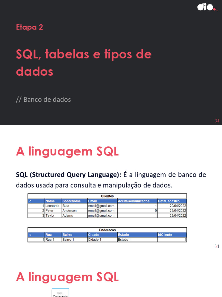 Introdução ao SQL e Tipos de Dados | PDF