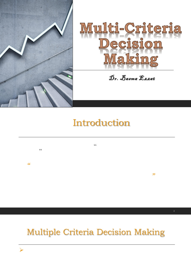 DS615 - Lect 6 - Multi-Criteria Decision Making | PDF | Analysis ...