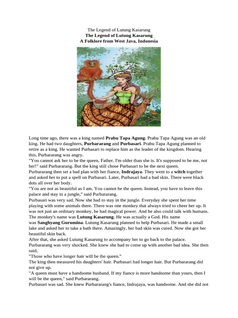 The Legend of Lutung Kasarung | PDF