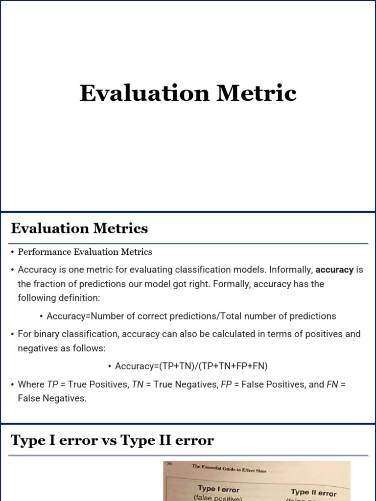 Key Evaluation Metrics for Classifiers | PDF | Receiver Operating ...