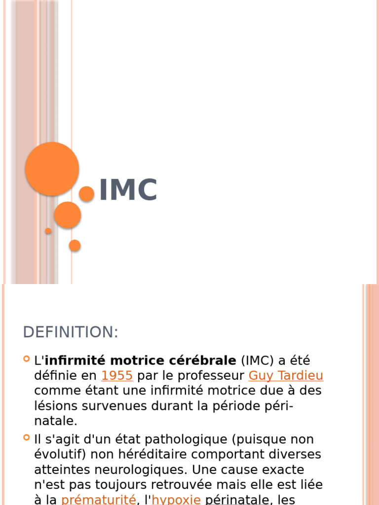 Définition et méthodes de l'IMC | PDF | Infirmité motrice cérébrale