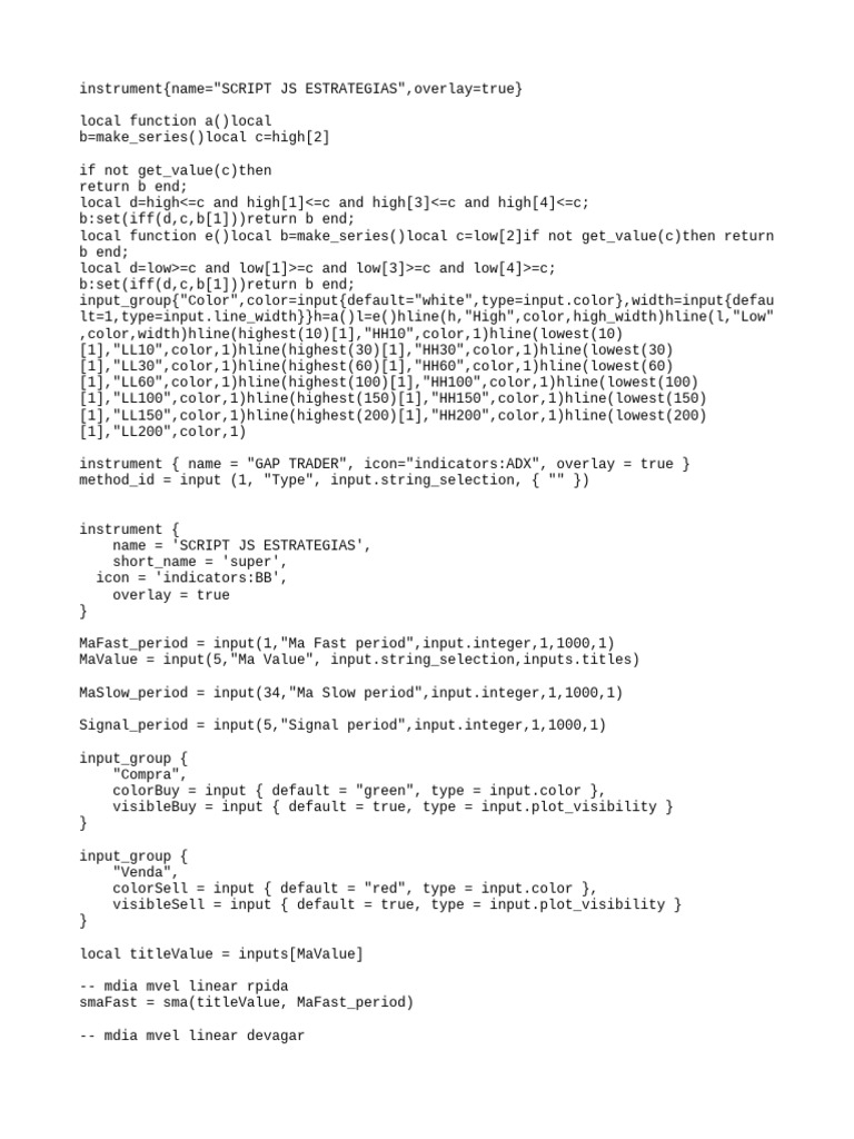Updated Script for Trading Strategies | PDF