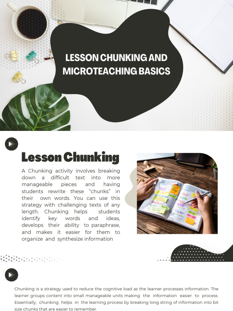 Lesson Chunking and Microteaching Guide | PDF | Teachers | Cognition