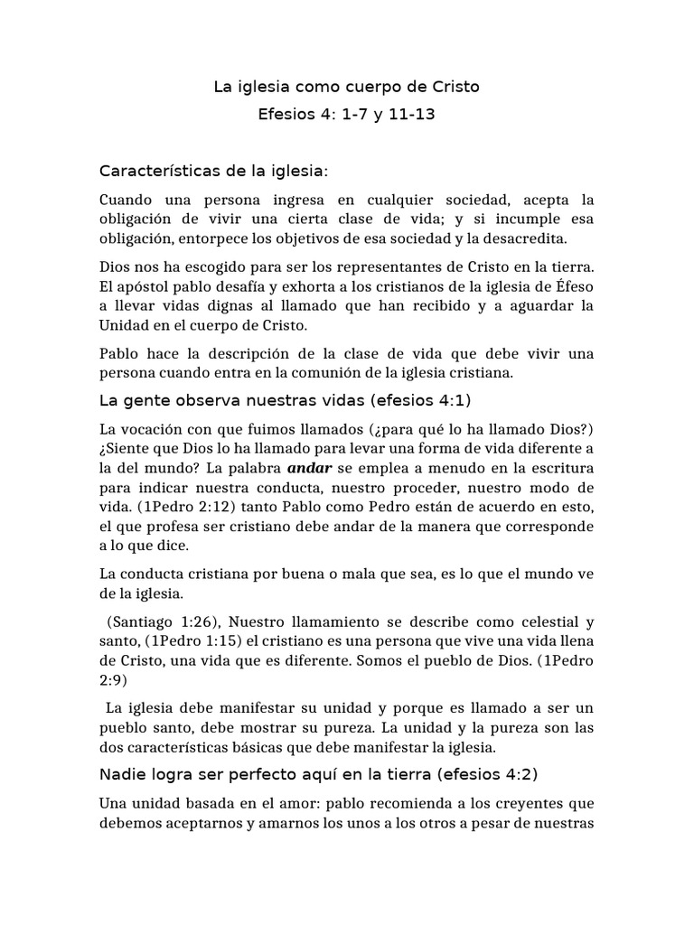 La iglesia como cuerpo de Cristo jc | PDF | Cristo (título) | Iglesia ...