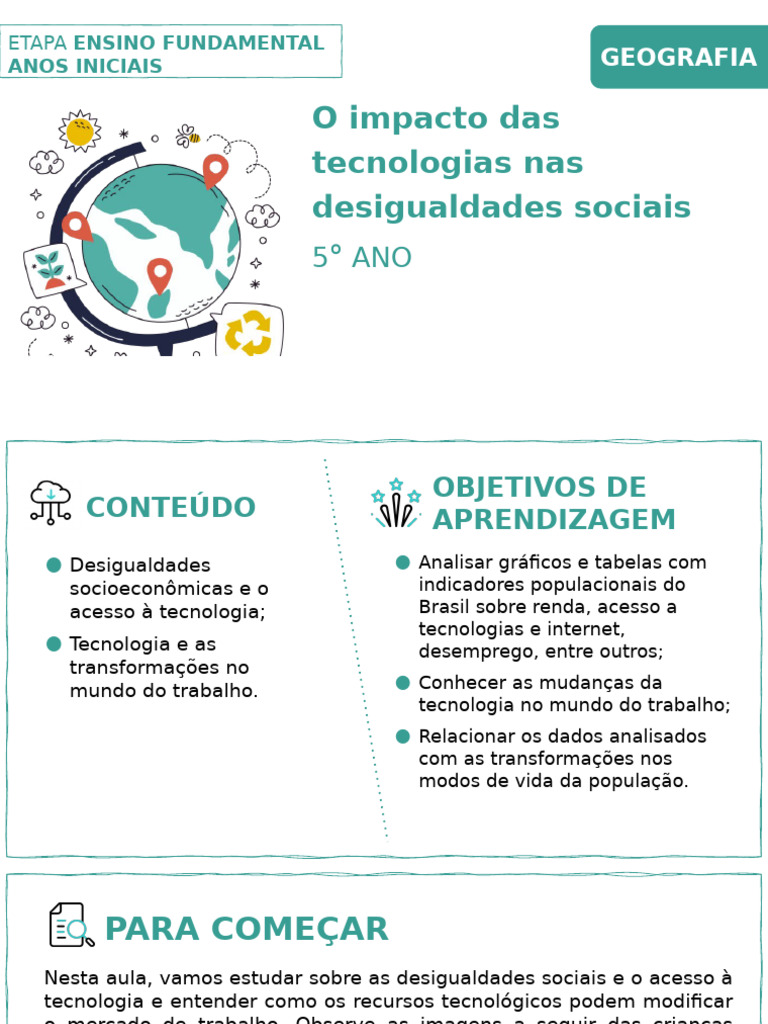Desigualdades Sociais e Acesso à Tecnologia | PDF | Desigualdade social ...