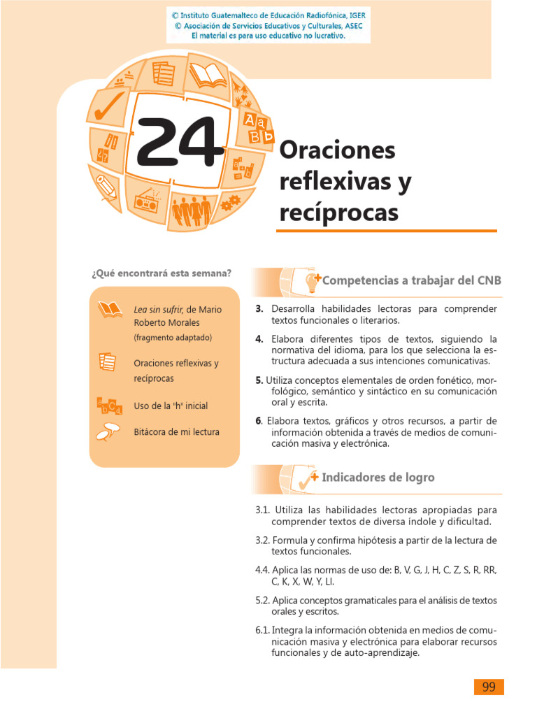 Oraciones Reflexivas y Técnicas de Lectura | PDF | Objeto (gramática ...