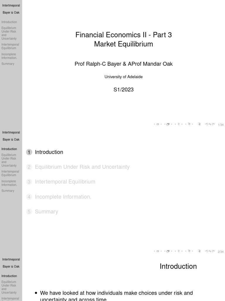 FINECON2 Equilibrium Slides | PDF | Welfare Economics | Pareto Efficiency