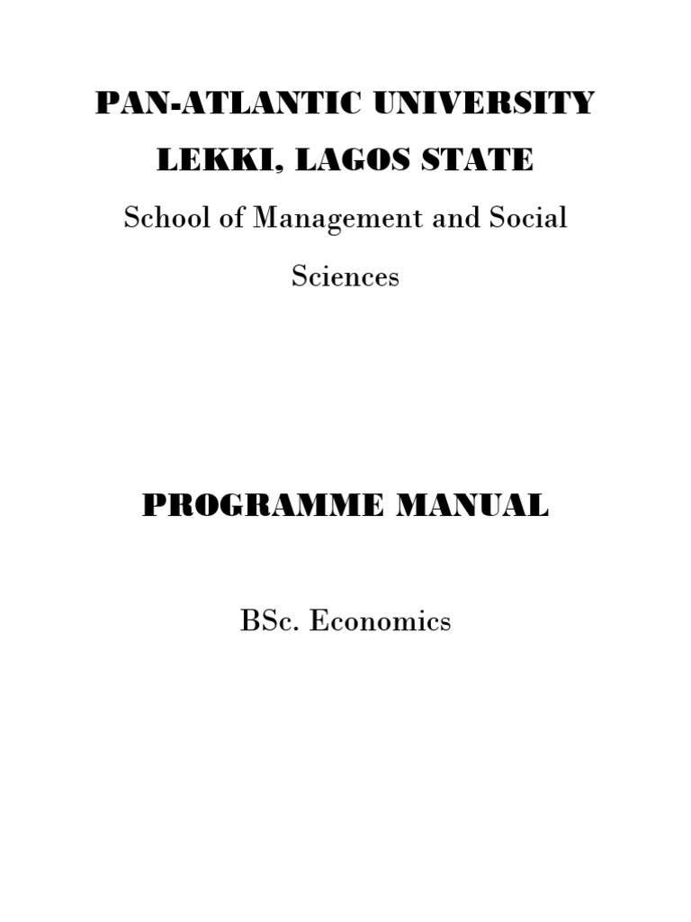 BSc Economics Programme Manual 2019 | PDF | Economics | Macroeconomics