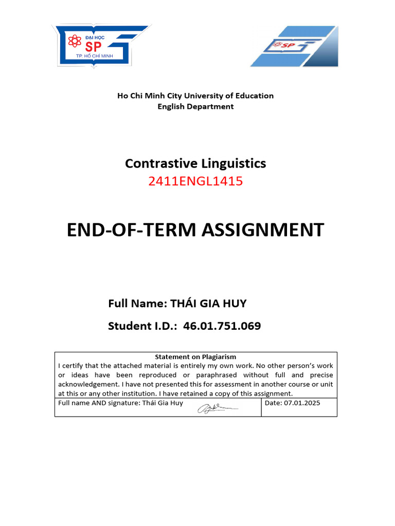 Contrastive Analysis of Noun Phrases | PDF | Phrase | English Language