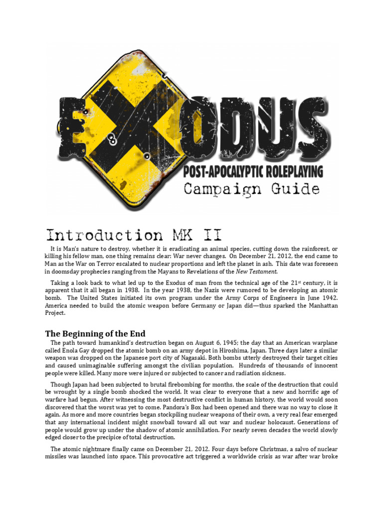 Exodus in-game history | PDF | Nuclear Weapons | Nuclear Warfare