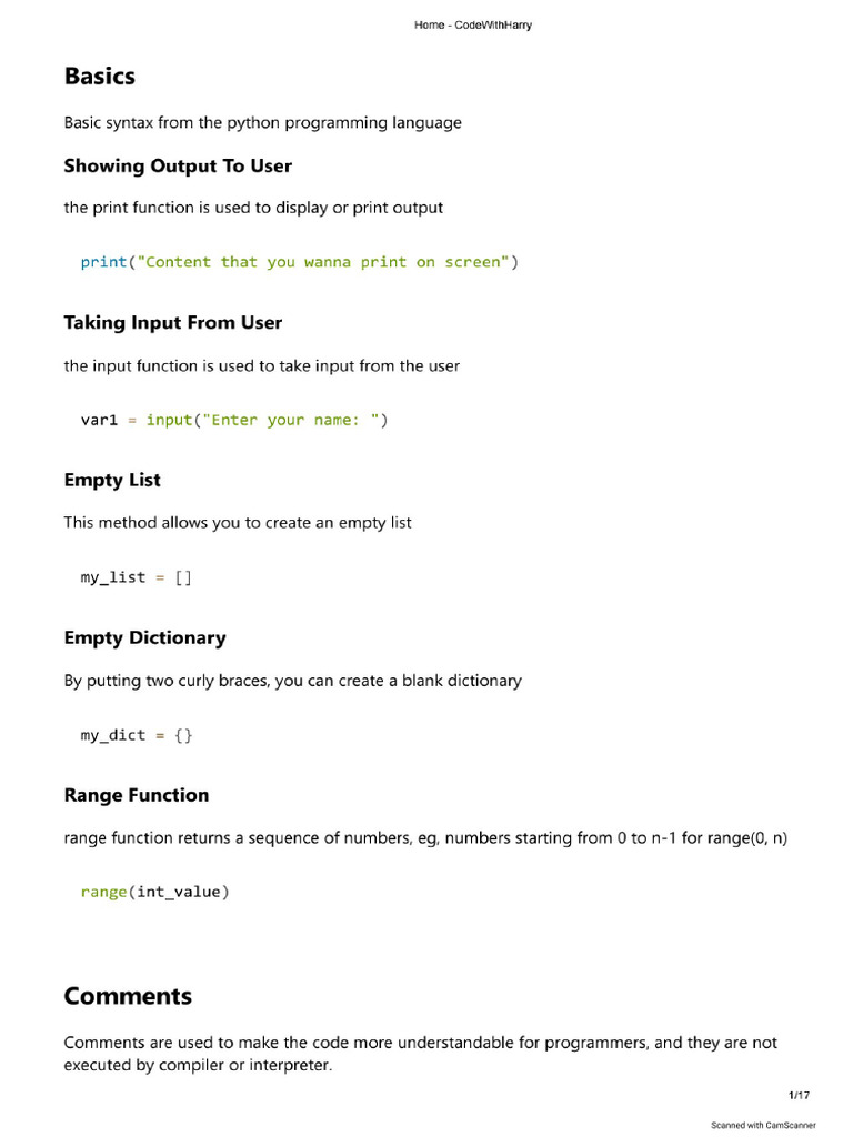 Python Cheat Sheet | PDF