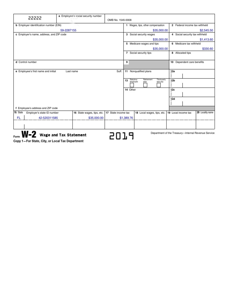 W-2 Wage and Tax Statement Overview | PDF | Social Security (United ...