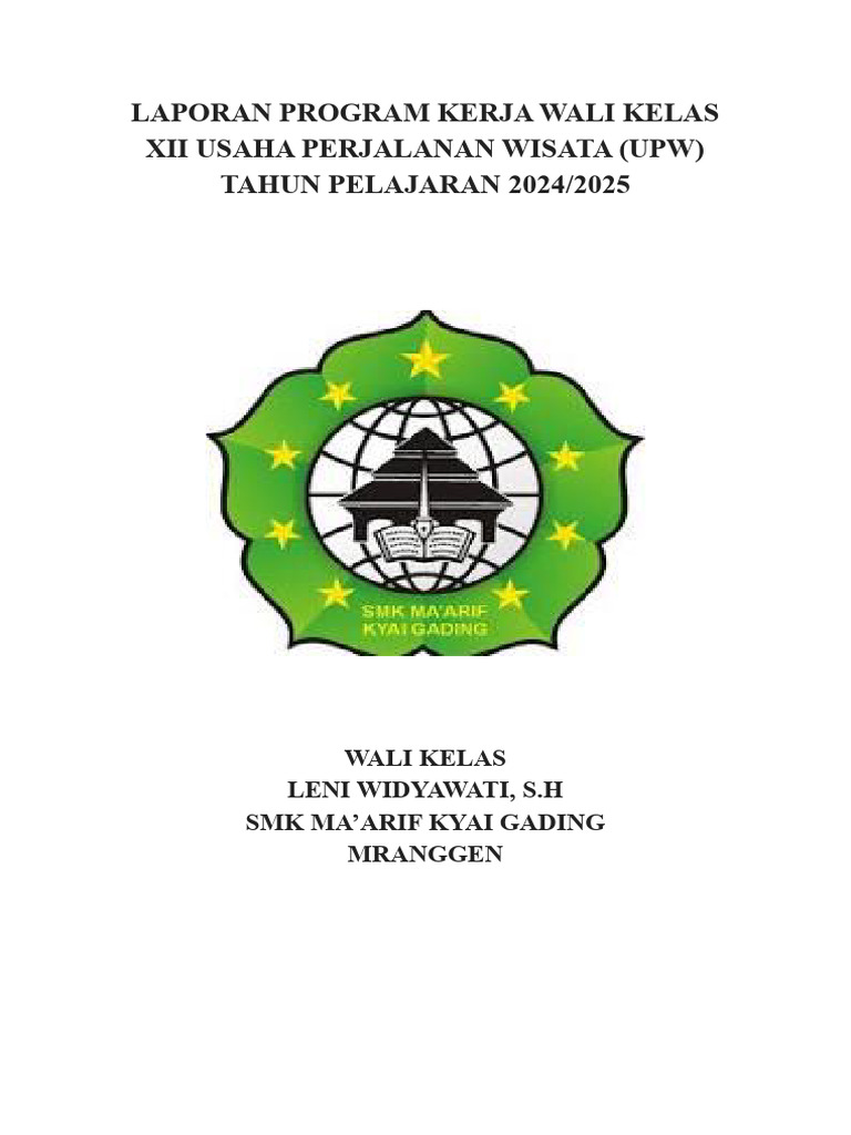 Program Kerja Wali Kelas XII UPW 2024/2025 | PDF