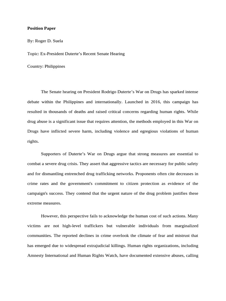 EAPP Position Paper (SuelaDu30SenateHearing) | PDF