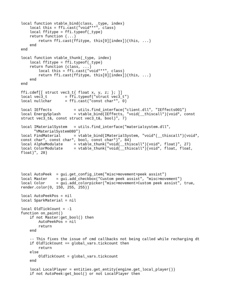 Lua VTable Binding for Game Effects | PDF | Computer Programming ...