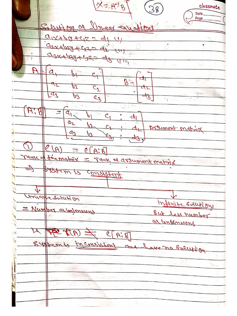 Sec B Matrix Linear Equations | PDF