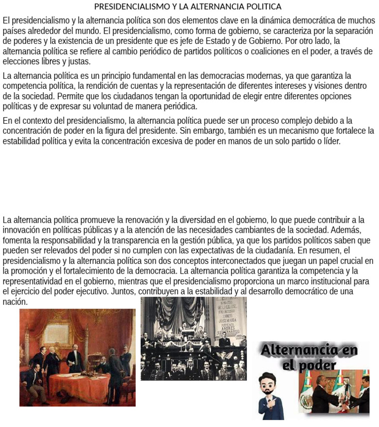 Presidencialismo y La Alternancia Politica | PDF