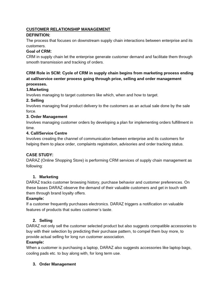 CRM in Supply Chain Management Explained | PDF | Customer Relationship ...