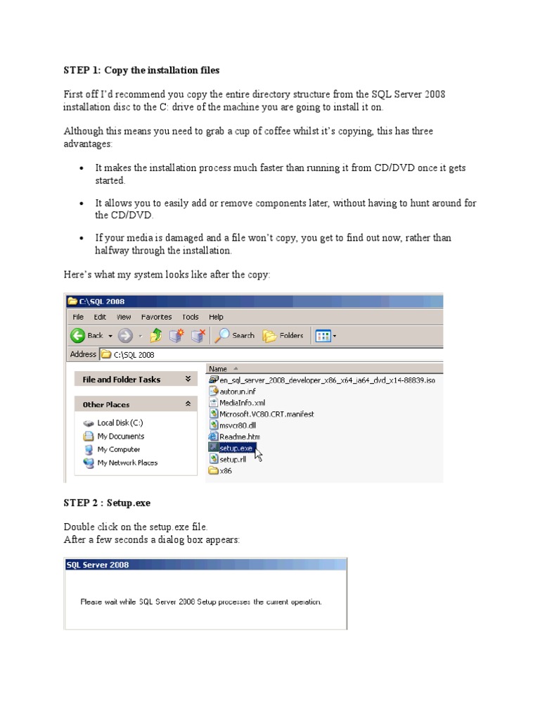 SQL Server 2008 Installation Guide | PDF | Microsoft Sql Server ...