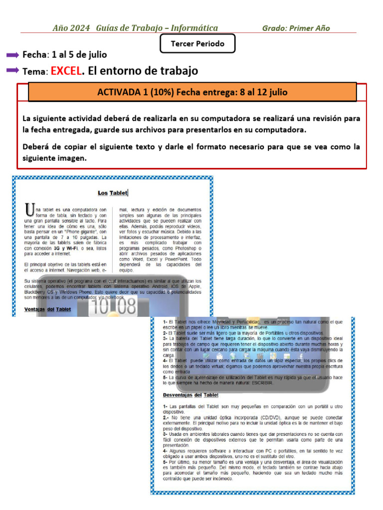 11 - Guia 1-11 INF | PDF | Archivo de computadora | Microsoft Excel