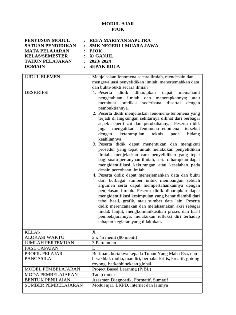 RPP - Diferensiasi KSE | PDF
