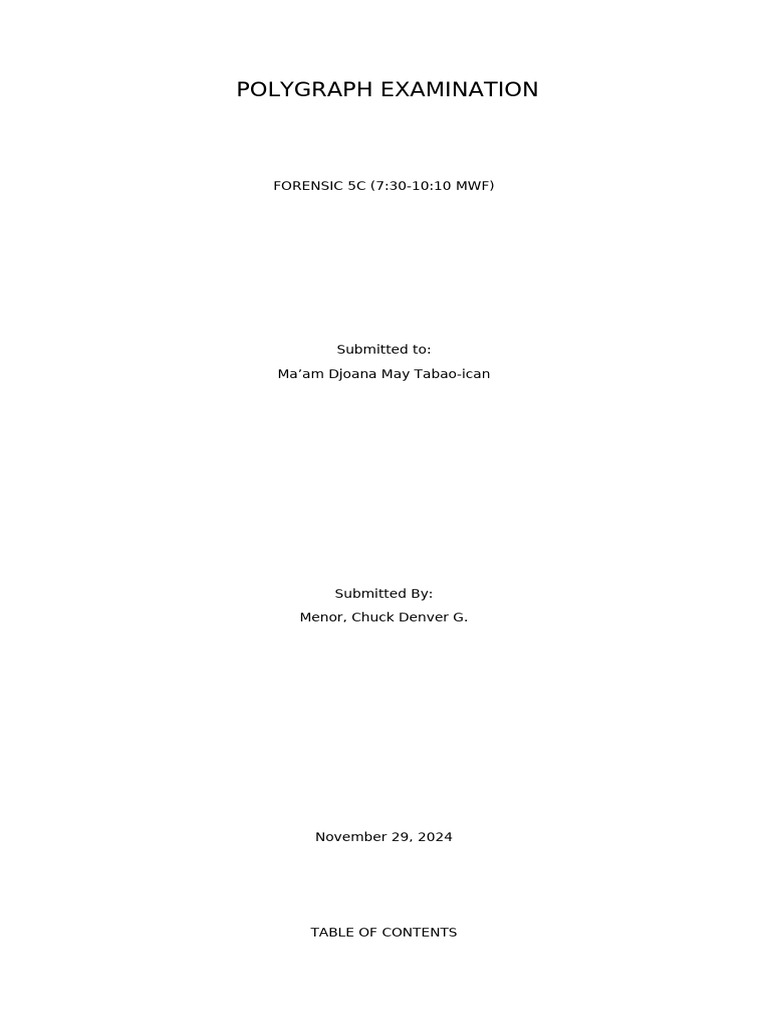 Polygraph Examination Request Form | PDF | Polygraph | Identity Document