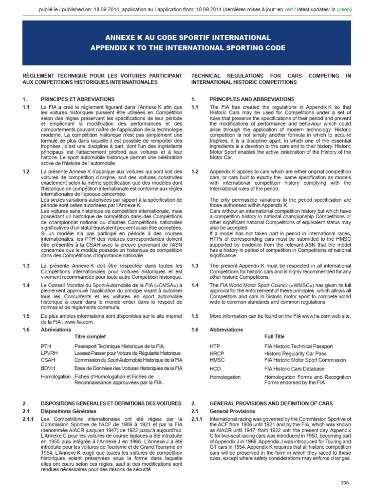 2014 - Appendix K - WEB (140918) | PDF | Compétition automobile ...