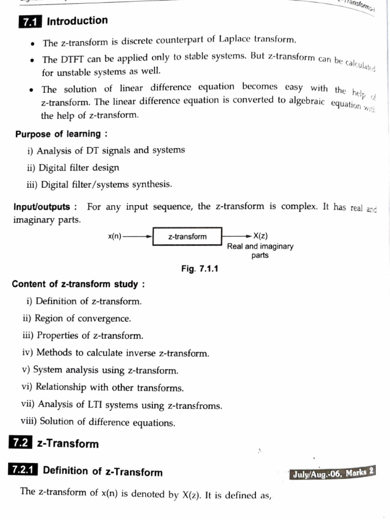Module 5 _Z Transform & Inverse Transform _Lecture Notes.pdf | PDF ...
