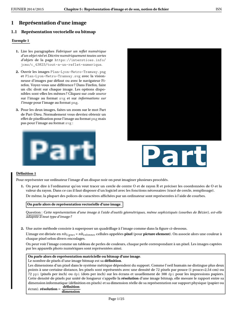 Représentation d'images : bitmap et vectoriel | PDF | Image numérique ...