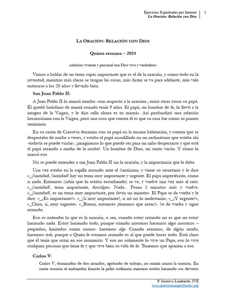 Importancia de la Oración en la Fe | PDF | Oración | María, madre de Jesús