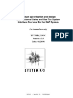 Product Specification and Design SAP - External Sales and Use Tax System Interface Overview For The SAP System