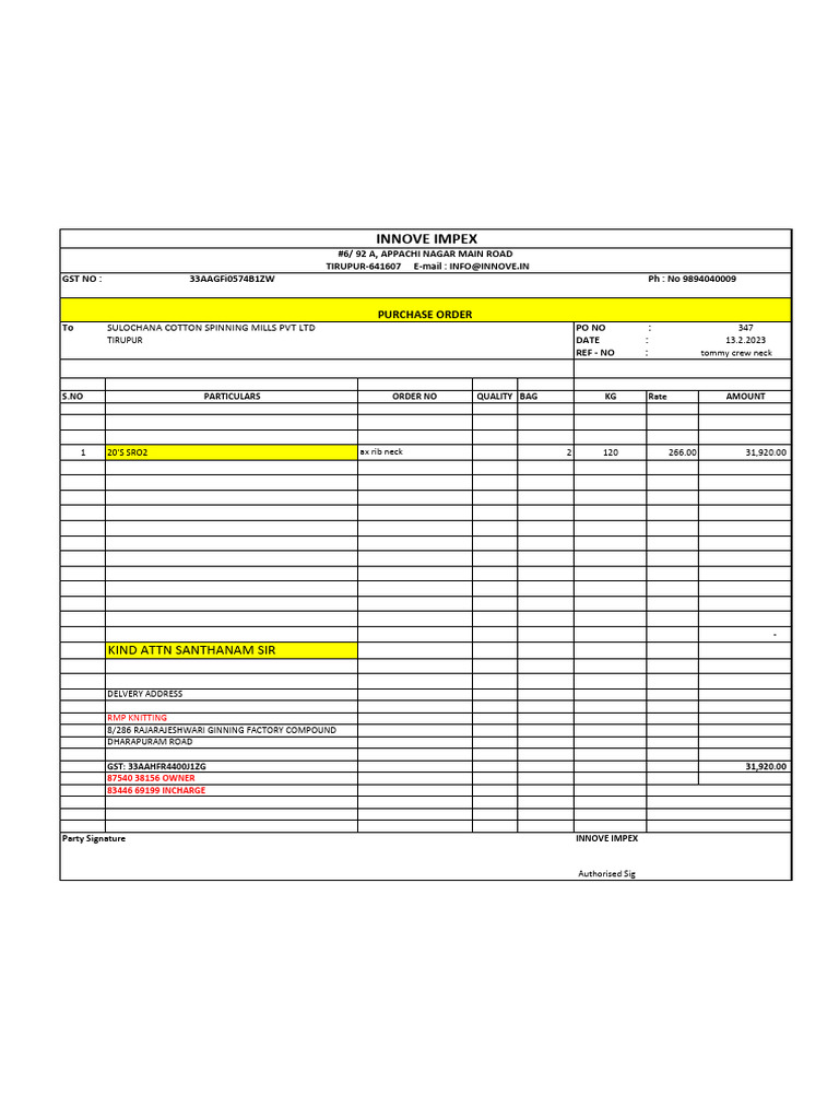 yarn PO'S 395 | PDF