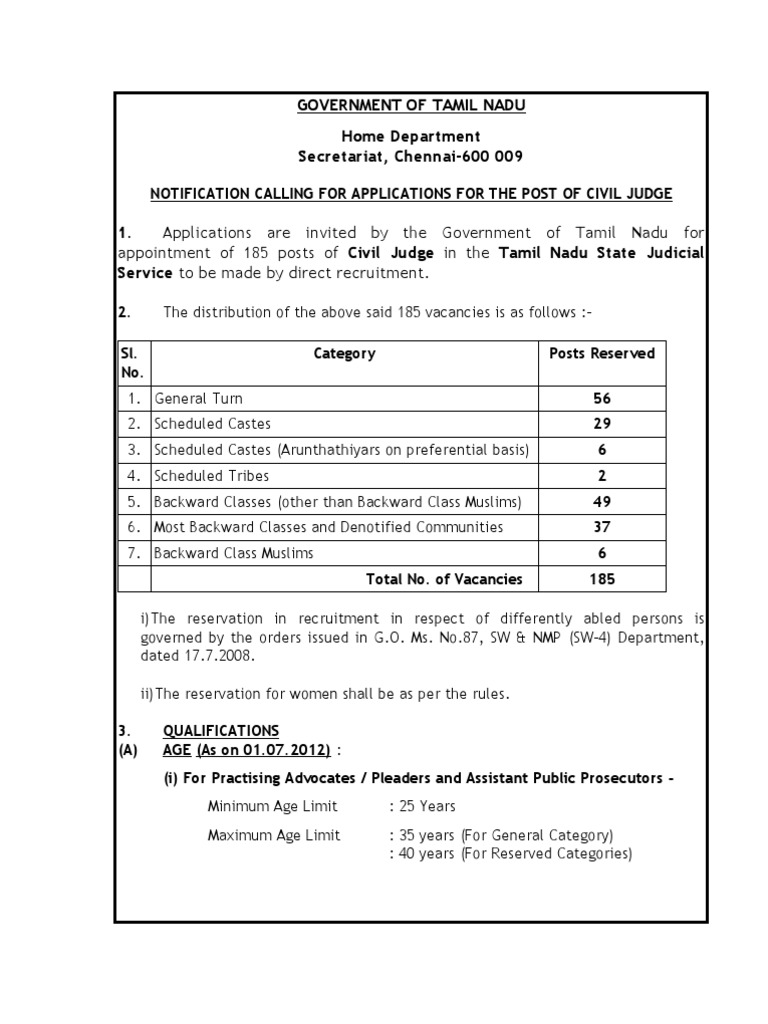 Civil Judge Notification PDF Advocate Judgment (Law)