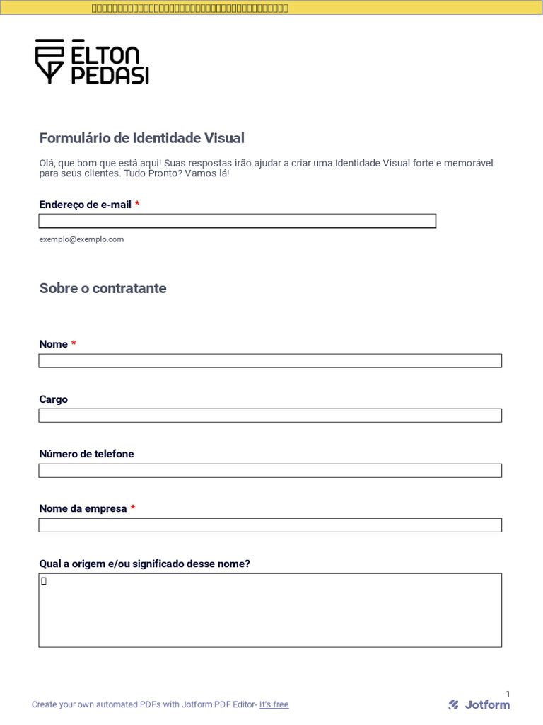 Formulário para Criação de Identidade Visual | PDF