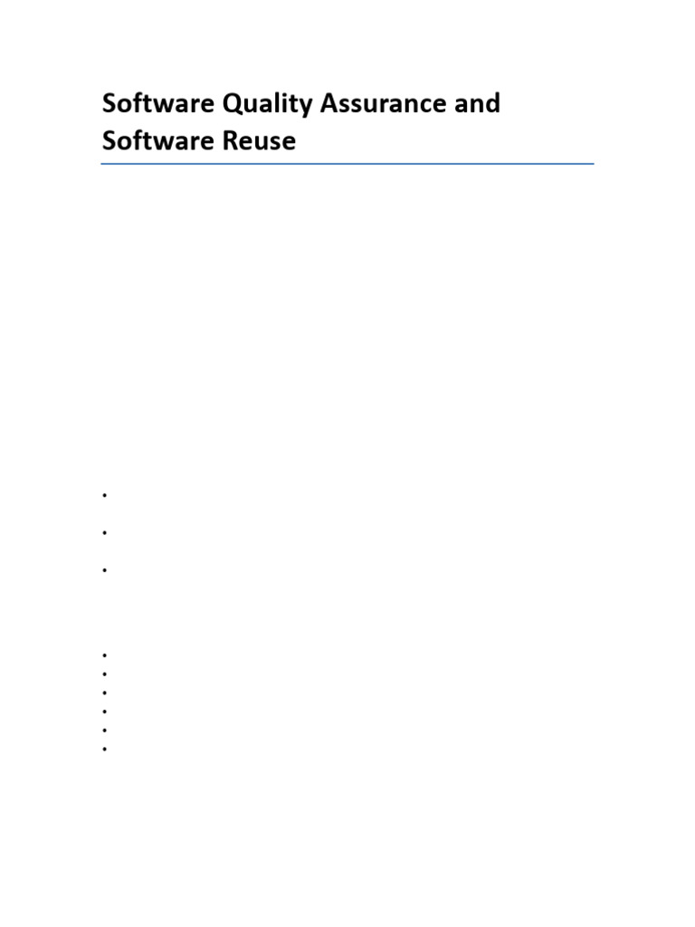 Software Quality Assurance & Reuse Insights | PDF | Software Quality ...
