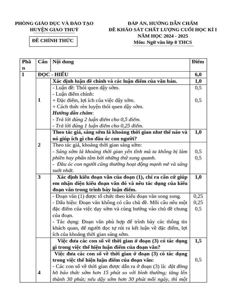 HDC NG Văn 8 Hki 24 25 | PDF