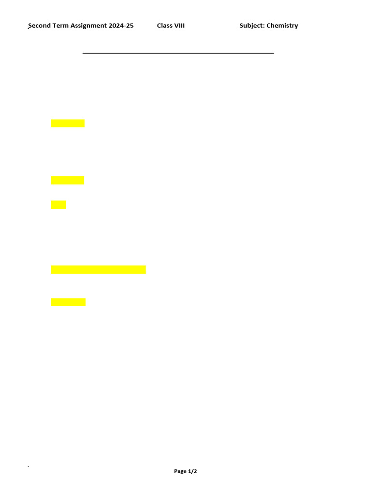 Structure of Atom Assignment Answer Key | PDF | Ion | Chemistry
