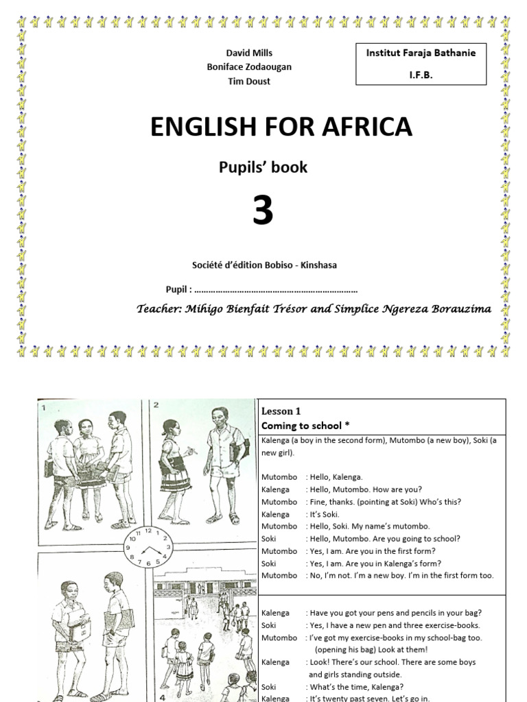 English for Africa: 3rd Form Lessons | PDF