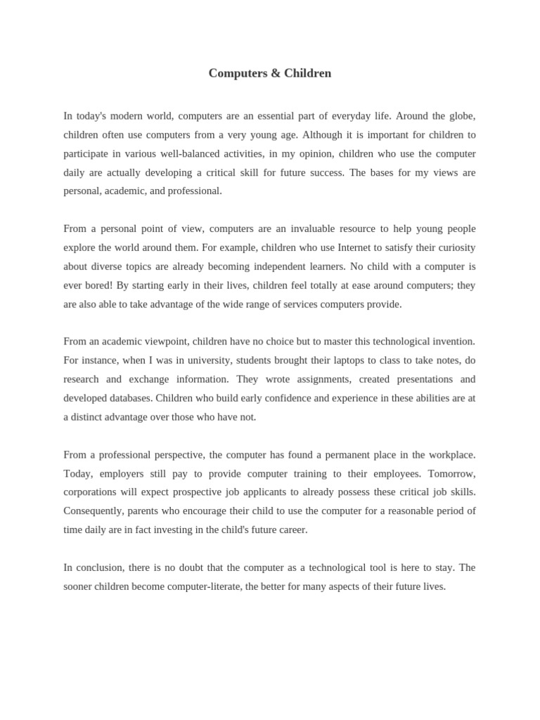 E 5 Computers and Children | PDF