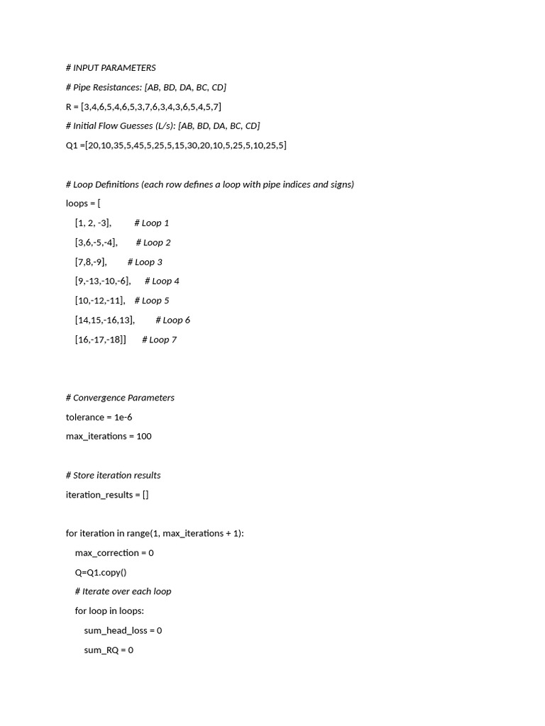 Pipe Flow Rate Calculation Algorithm | PDF