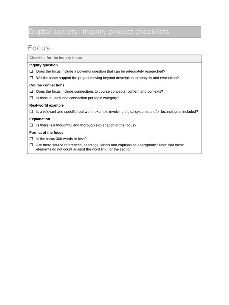 Moderator Checklist | PDF | Evaluation | Inquiry