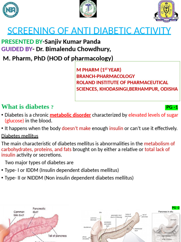 Anti-Diabetic Activity Screening Methods | PDF | Diabetes | Hyperglycemia