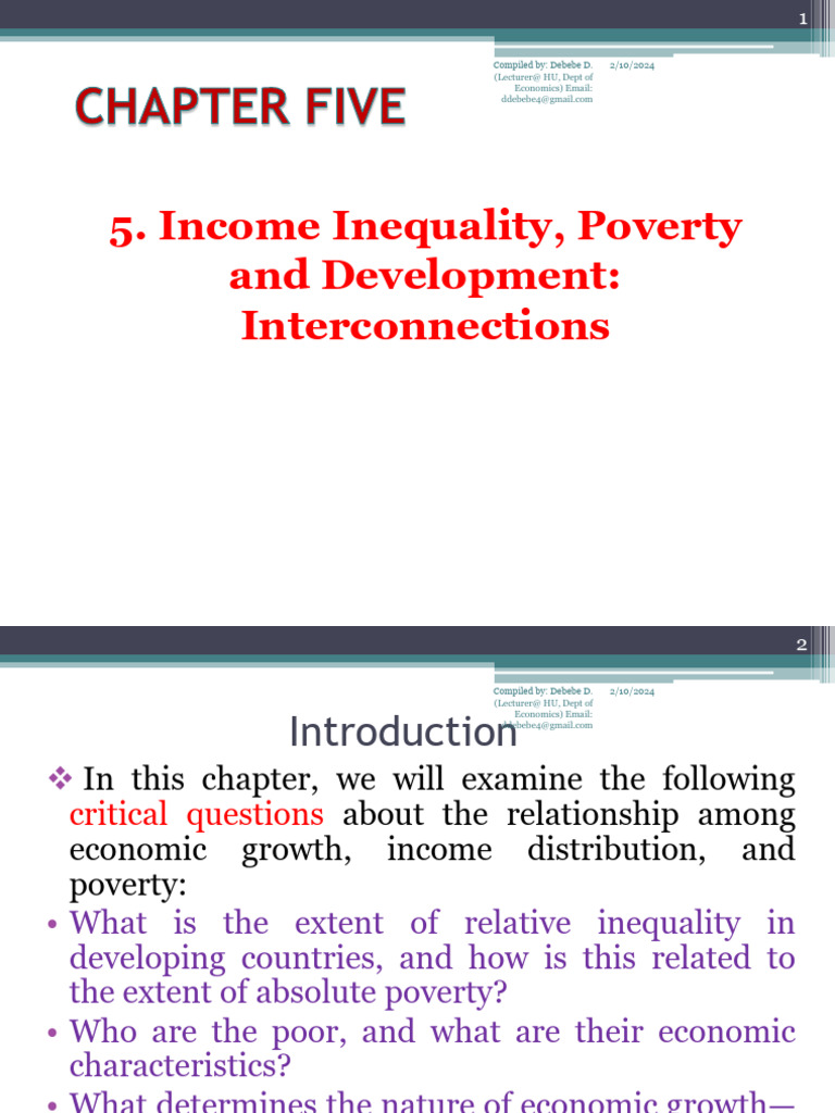 Development Eco I Chapter 5 | PDF | Income Distribution | Poverty