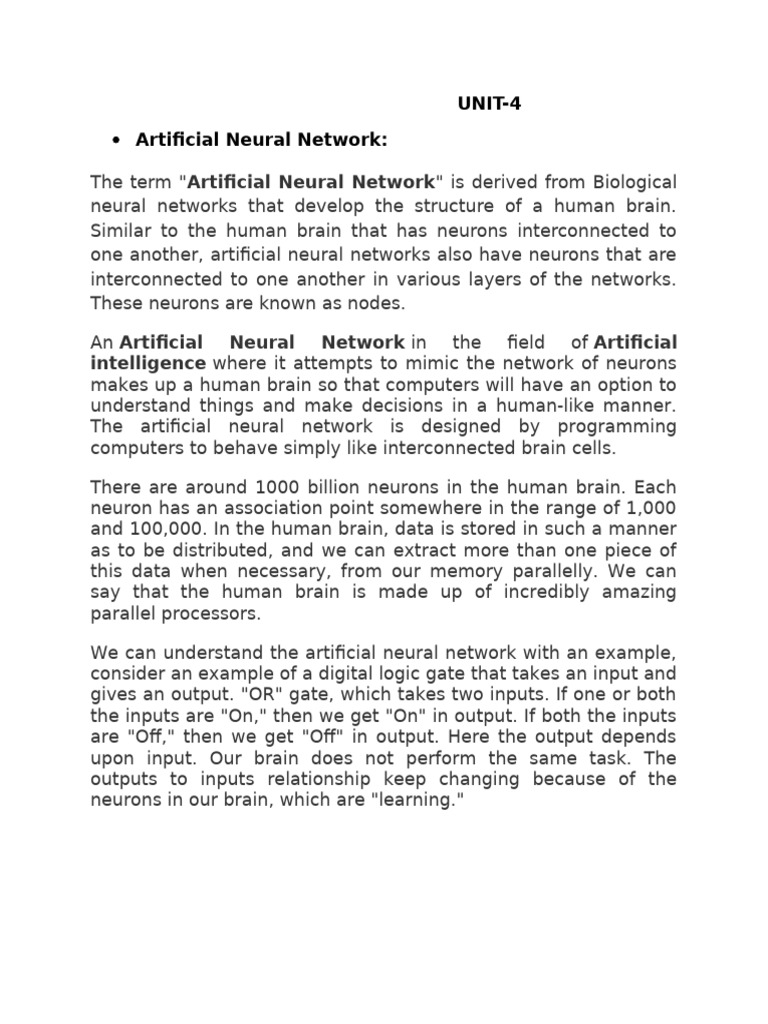 MLT unit-4 notes | PDF | Artificial Neural Network | Machine Learning