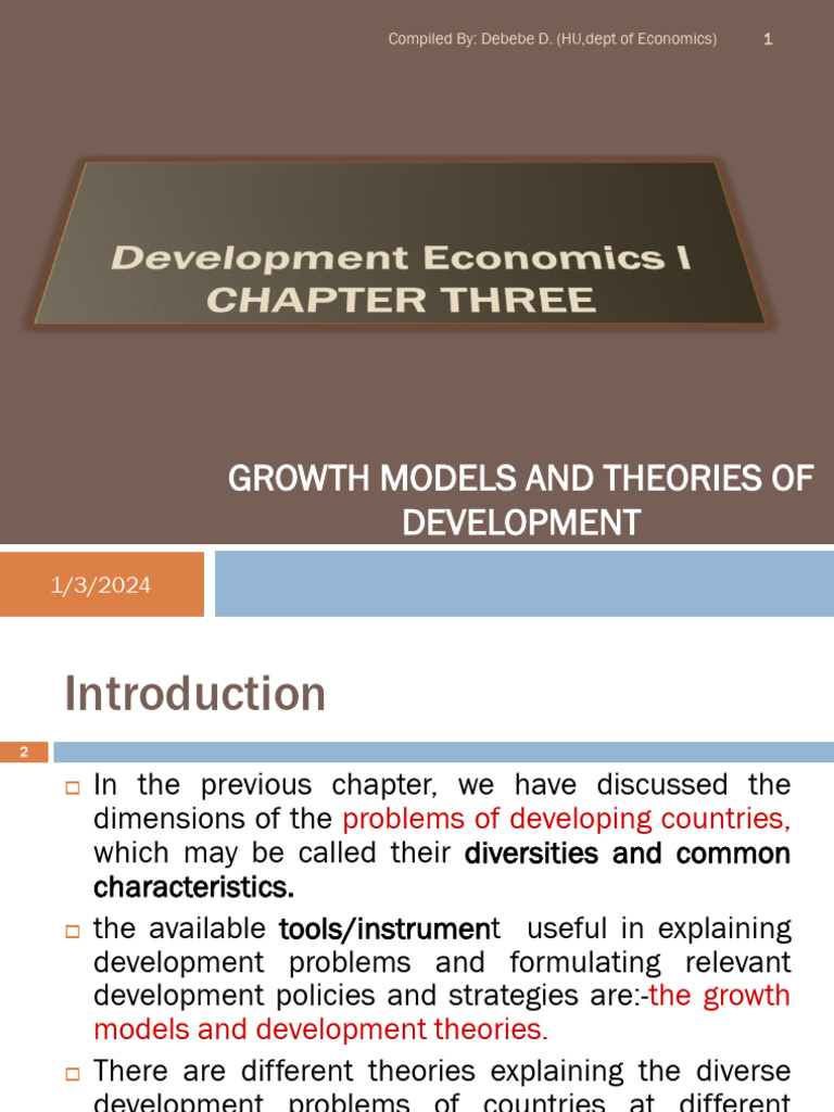 Development Eco I Chapter 3 | PDF | Economic Growth | Production Function