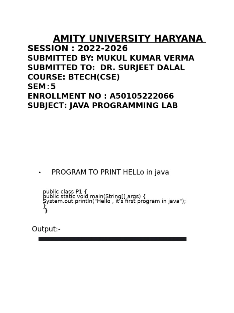Java Programming Lab Exercises | PDF | Programming Paradigms | Software ...