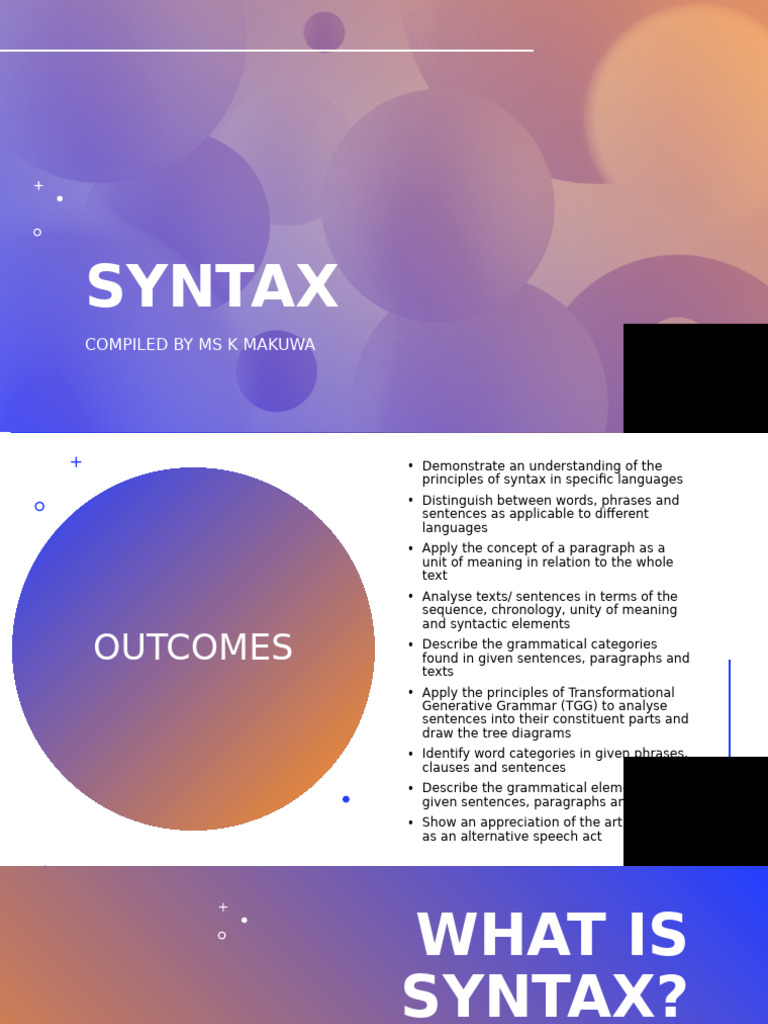 Understanding Syntax and Sentence Structure | PDF | Part Of Speech | Clause
