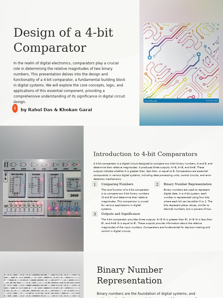 4-Bit Comparator Design Overview | PDF | Logic Gate | Digital Electronics