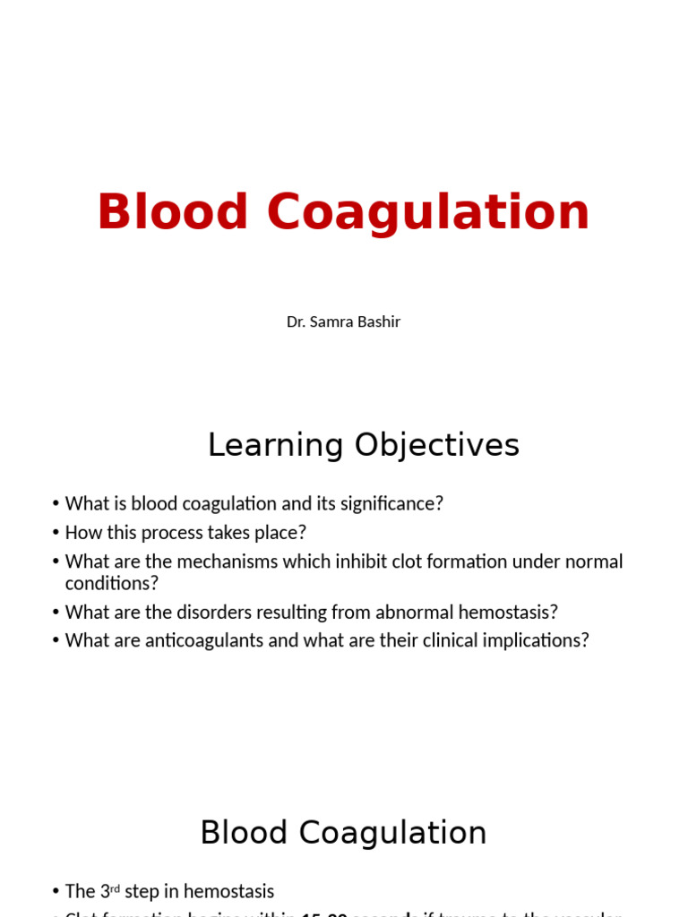 Blood Coagulation | PDF | Coagulation | Bleeding
